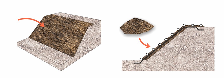 Ohumusovanie trojrozmerných georohoží